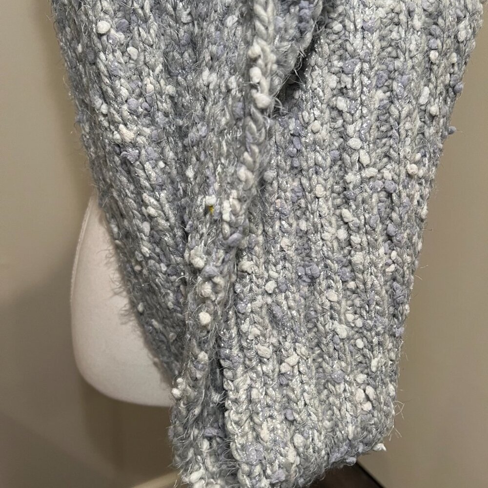 NWT Anthropologie Gray Chunky Metallic Infinity Scarf - Picture 3 of 9